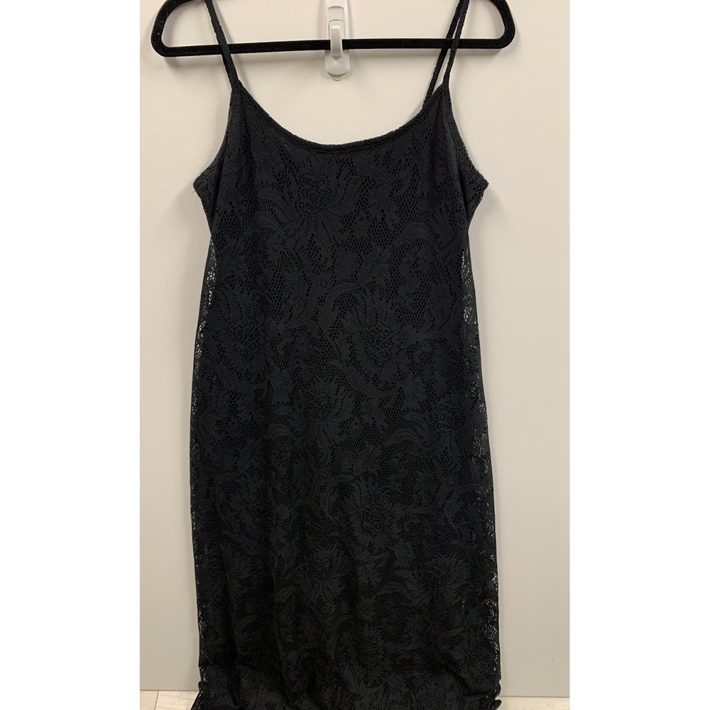 Soma Black Floral Full Lace Sleeveless Maxi Dress Lined Women's Medium